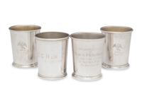 Four American Silver Julep Cups