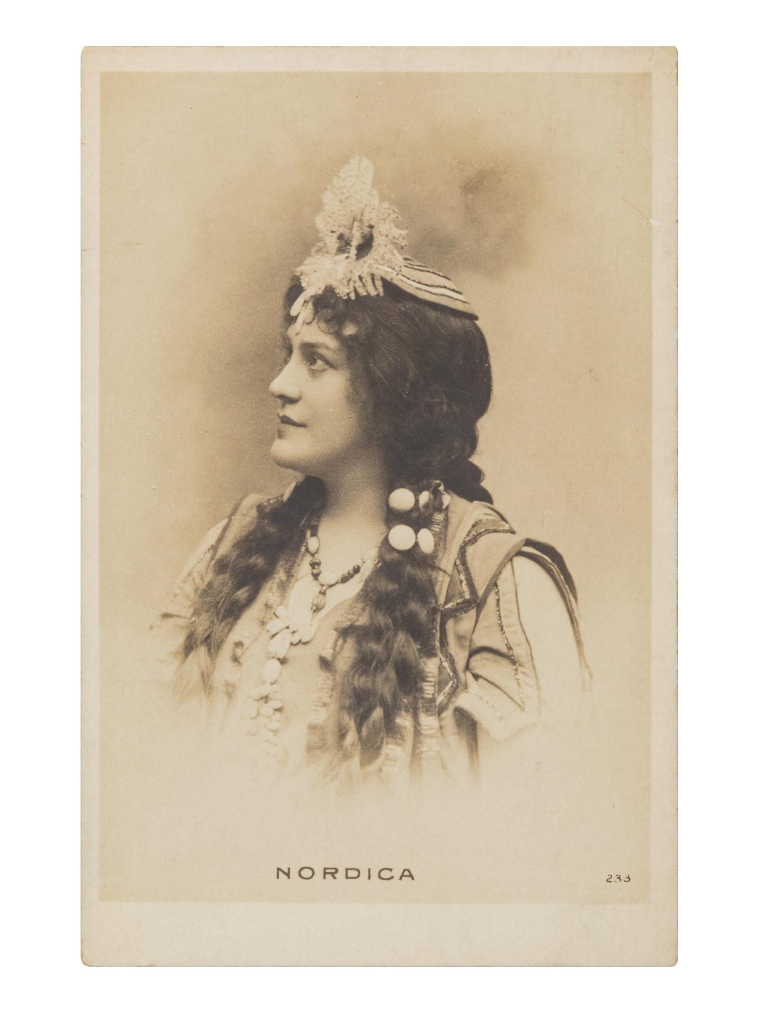 [19TH AND 20TH-CENTURY OPERA SINGERS]. A group of 6 photographs, cabinet photographs, cartes de visite, or photographic postcards of opera singers from the 1890s-1900s, most signed, comprising images of: