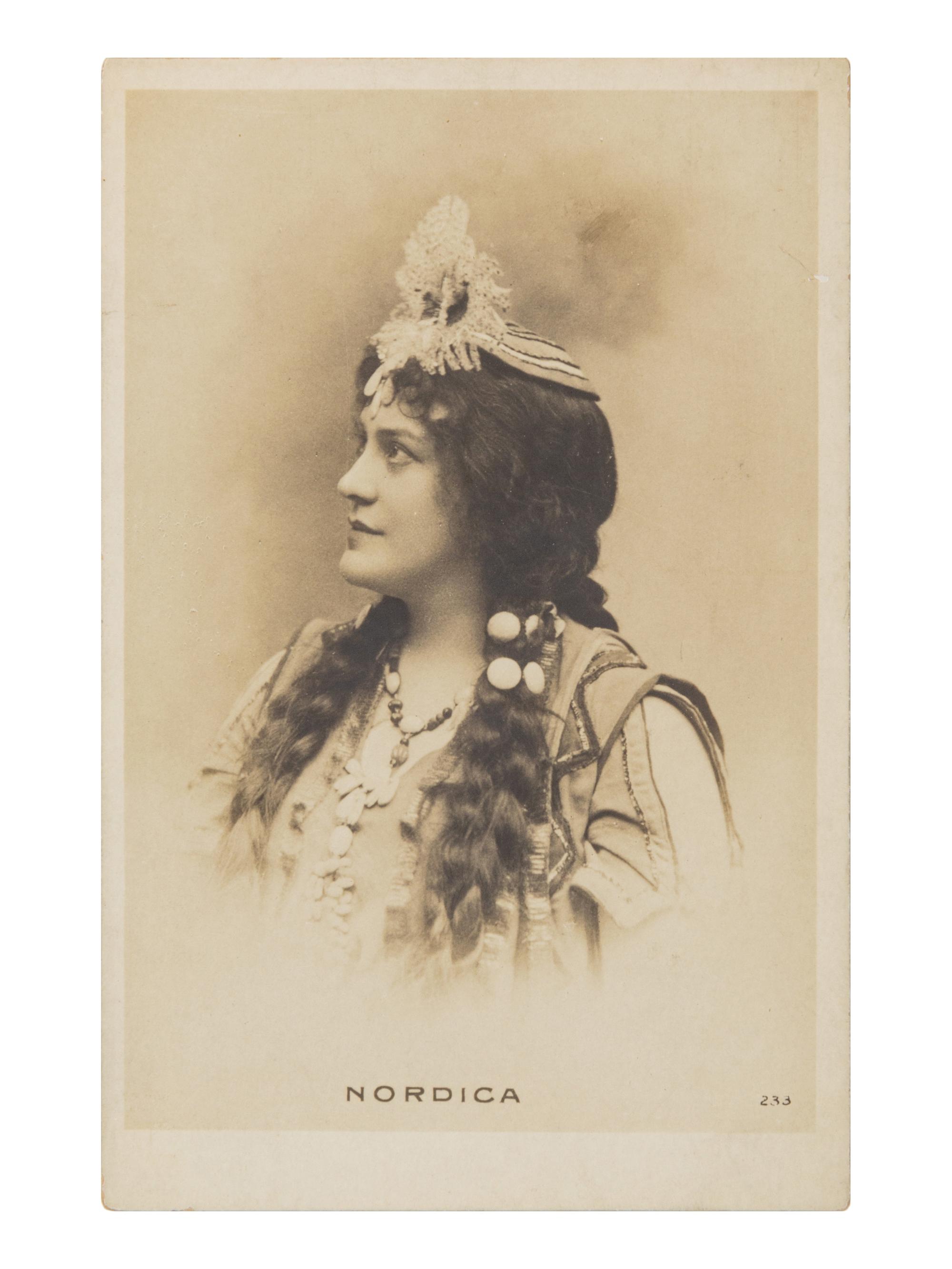 [19TH AND 20TH-CENTURY OPERA SINGERS]. A group of 6 photographs, cabinet photographs, cartes de visite, or photographic postcards of opera singers from the 1890s-1900s, most signed, comprising images of: