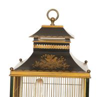 A Pair of Regency Style Tole Birdcages on Stands