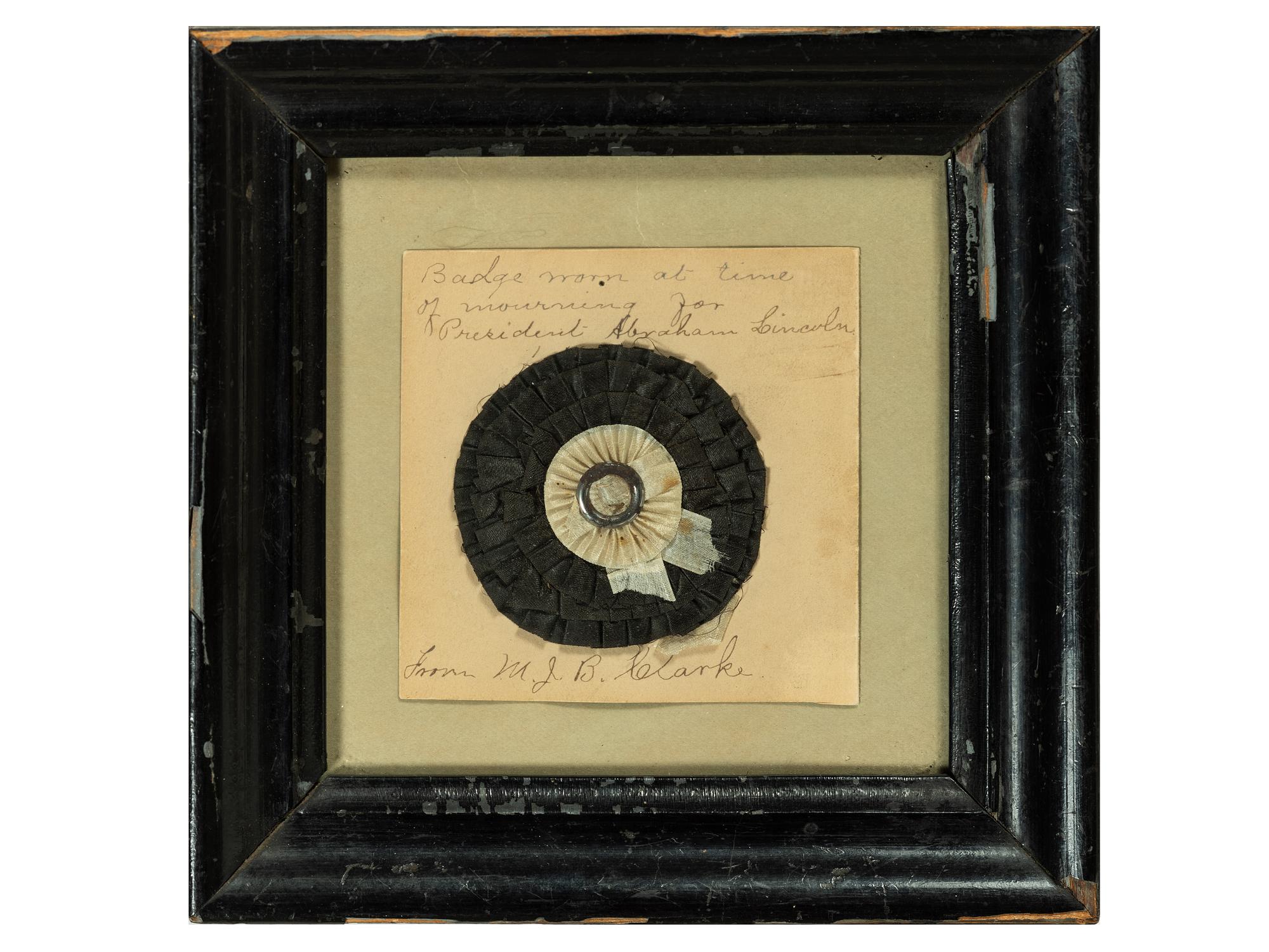 [LINCOLN, Abraham (1809-1865)]. Lincoln mourning cockade.