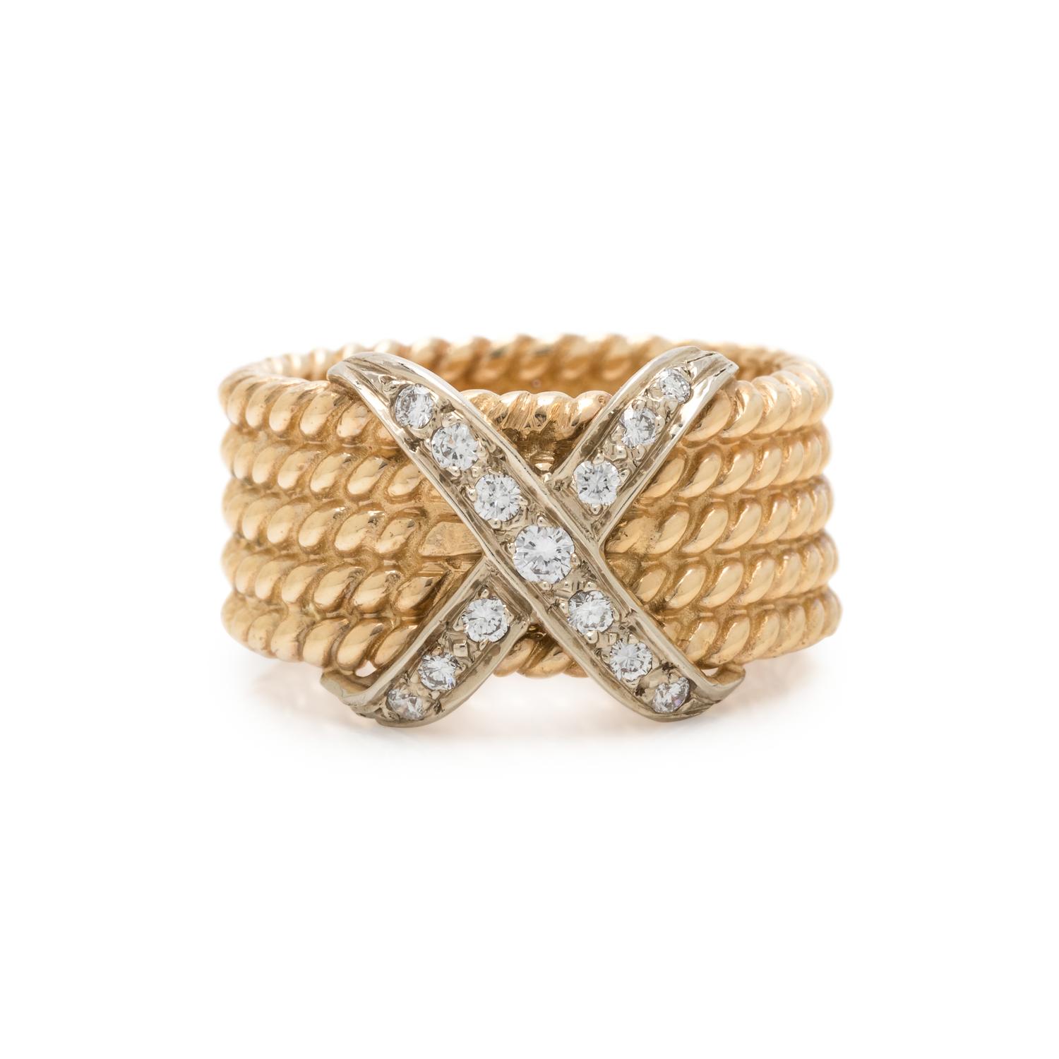 BICOLOR GOLD AND DIAMOND RING
