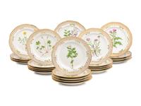 A Set of Twenty-Eight Royal Copenhagen Flora Danica Porcelain Salad Plates