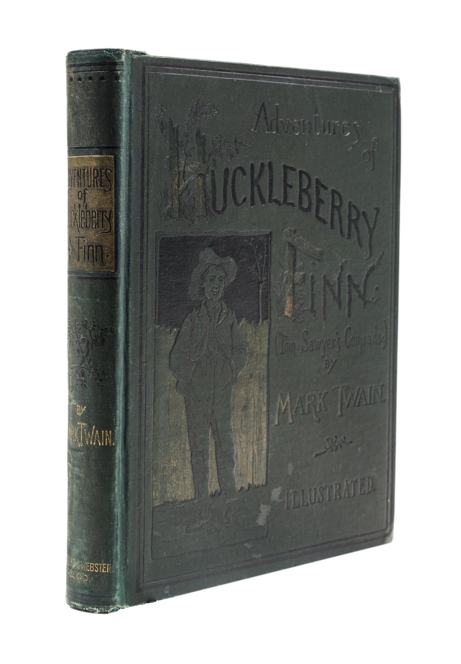 (CLEMENS, SAMUEL) TWAIN, MARK. The Adventures of Huckleberry Finn. Boston, 1885. First US edition, early issue.
