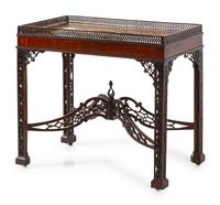 A Chinese Chippendale Carved Mahogany Silver Table