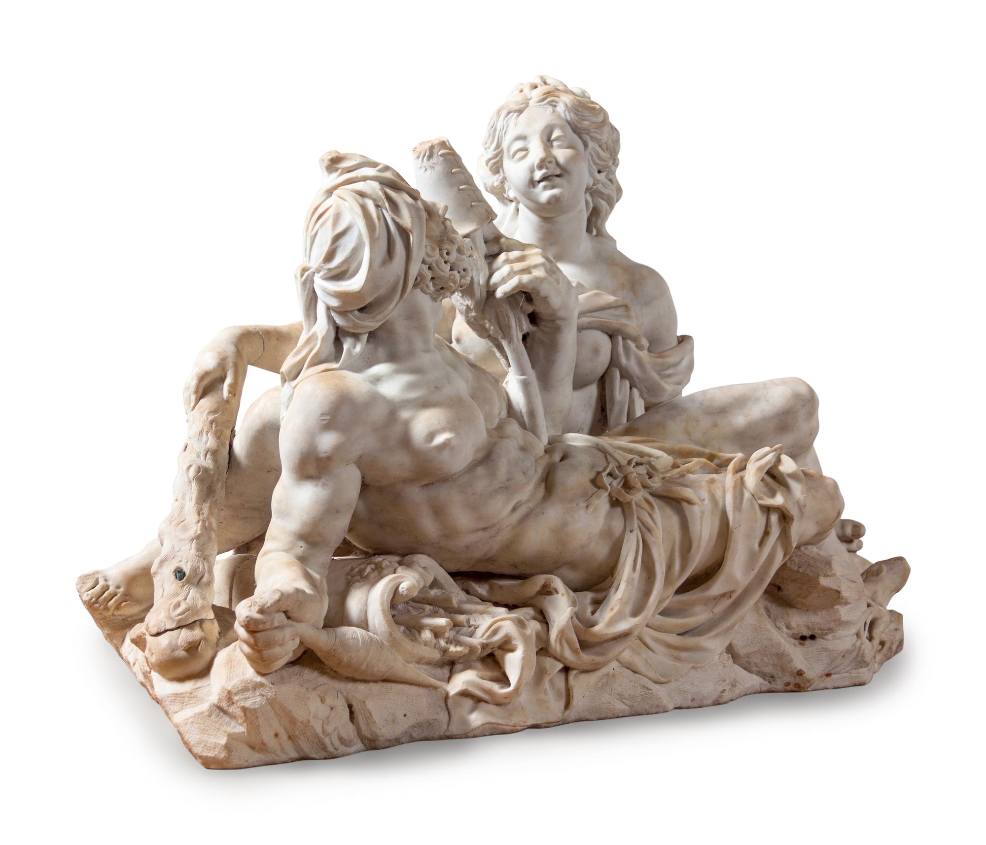 An Italian Carved Marble Figural Group