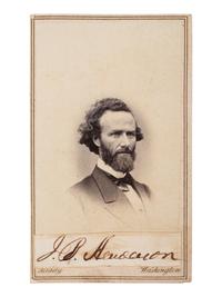 [ENSLAVEMENT & ABOLITION]. BRADY, Mathew, photographer. Autographed CDV of John Brooks Henderson (1826-1913), co-author of the 13th Amendment.