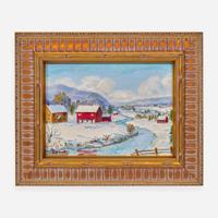 Mildred S. Gehman (American, 1908-2006) Winter Stream; together with Winter Village