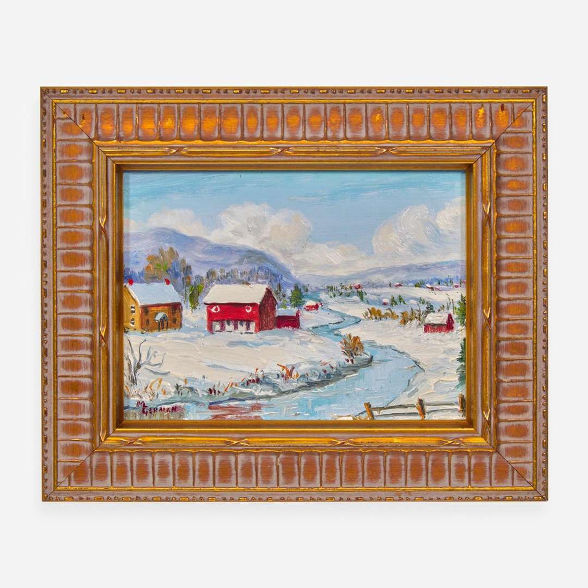 Mildred S. Gehman (American, 1908-2006) Winter Stream; together with Winter Village