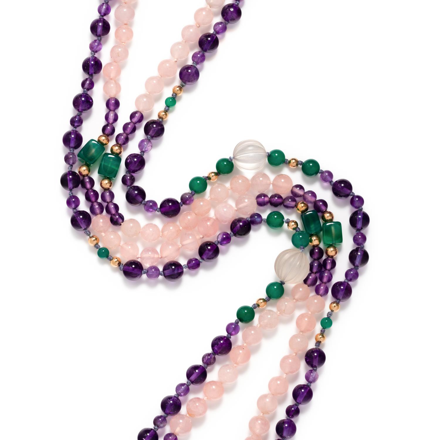 COLLECTION OF GEMSTONE BEAD NECKLACES