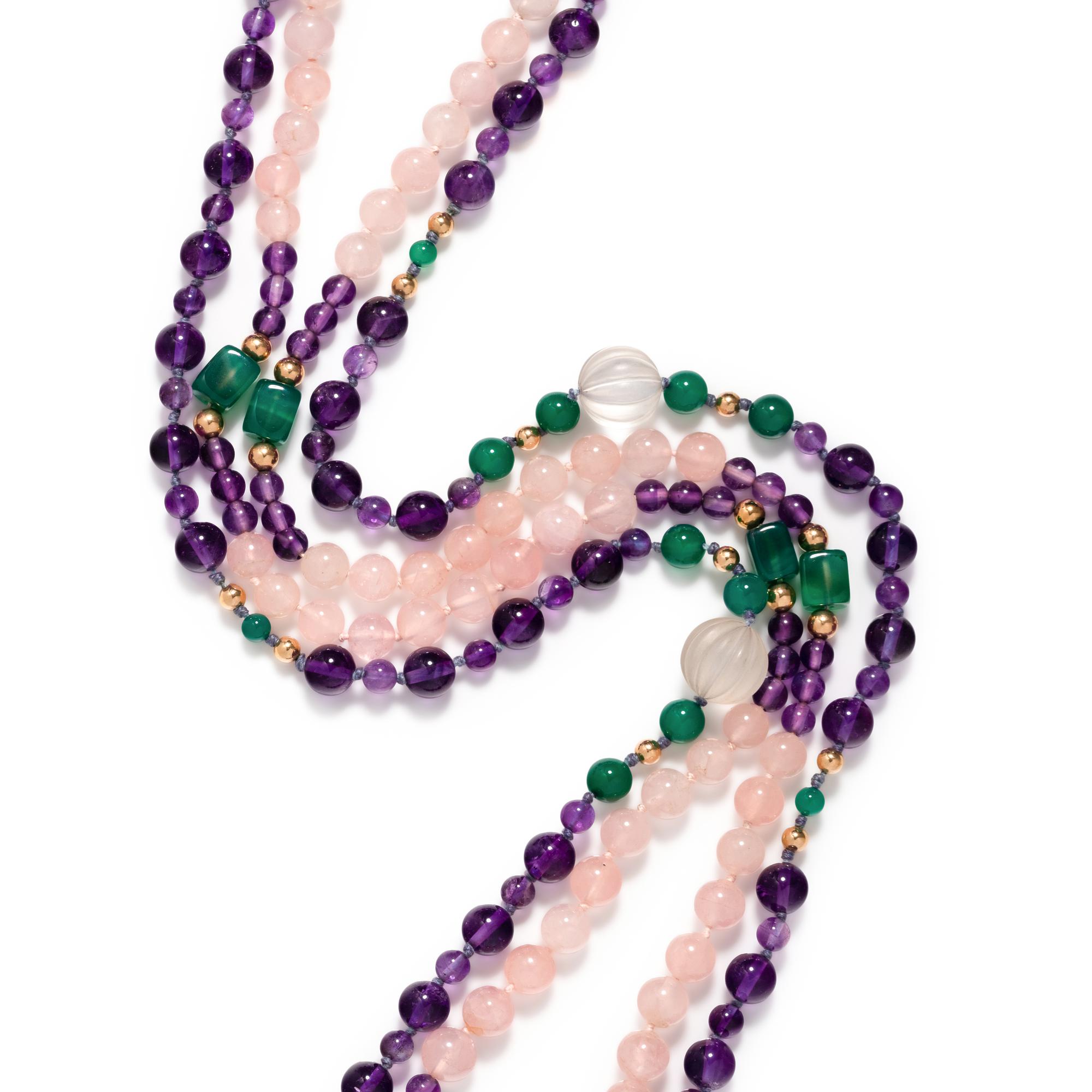 COLLECTION OF GEMSTONE BEAD NECKLACES