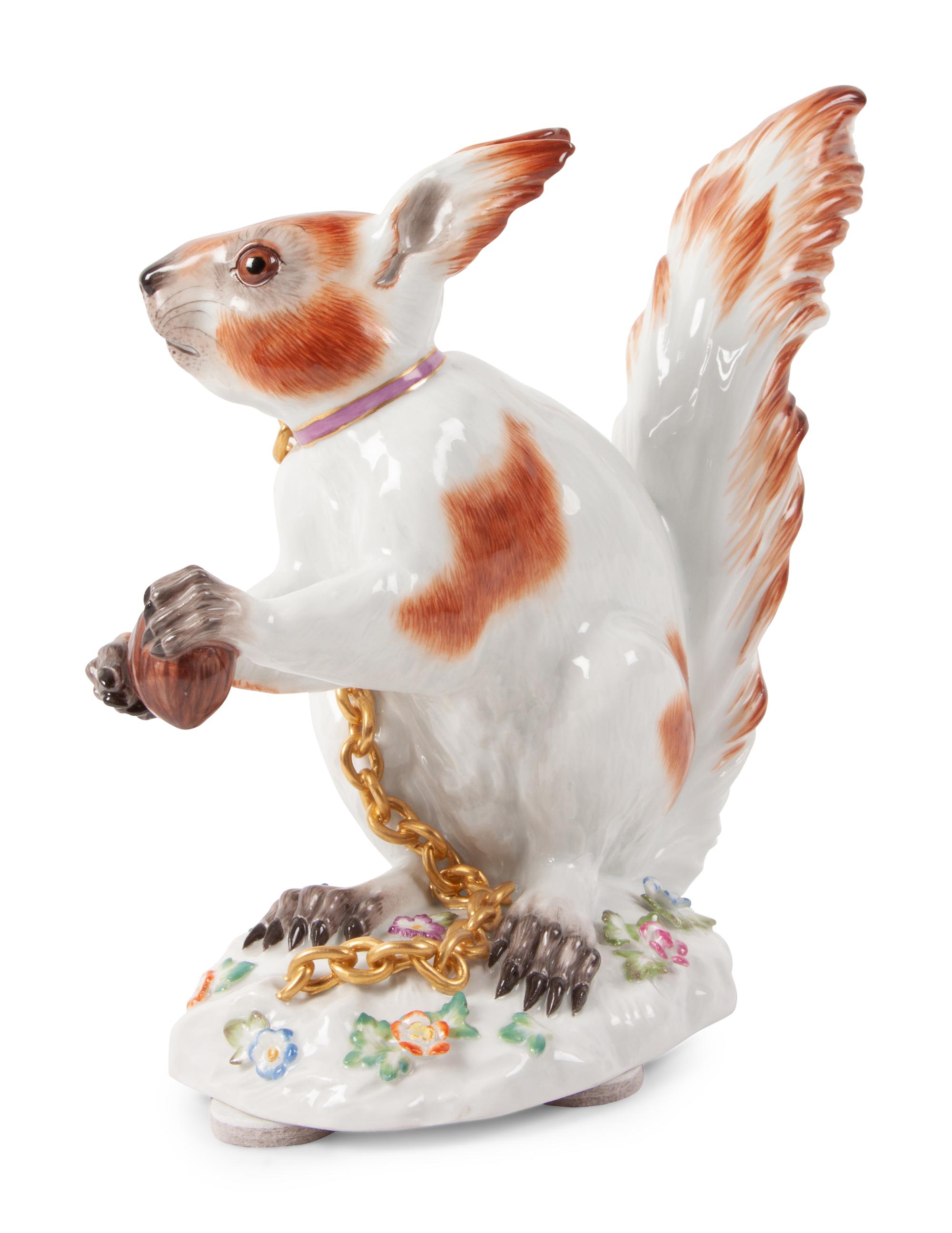 A Meissen Porcelain Squirrel
