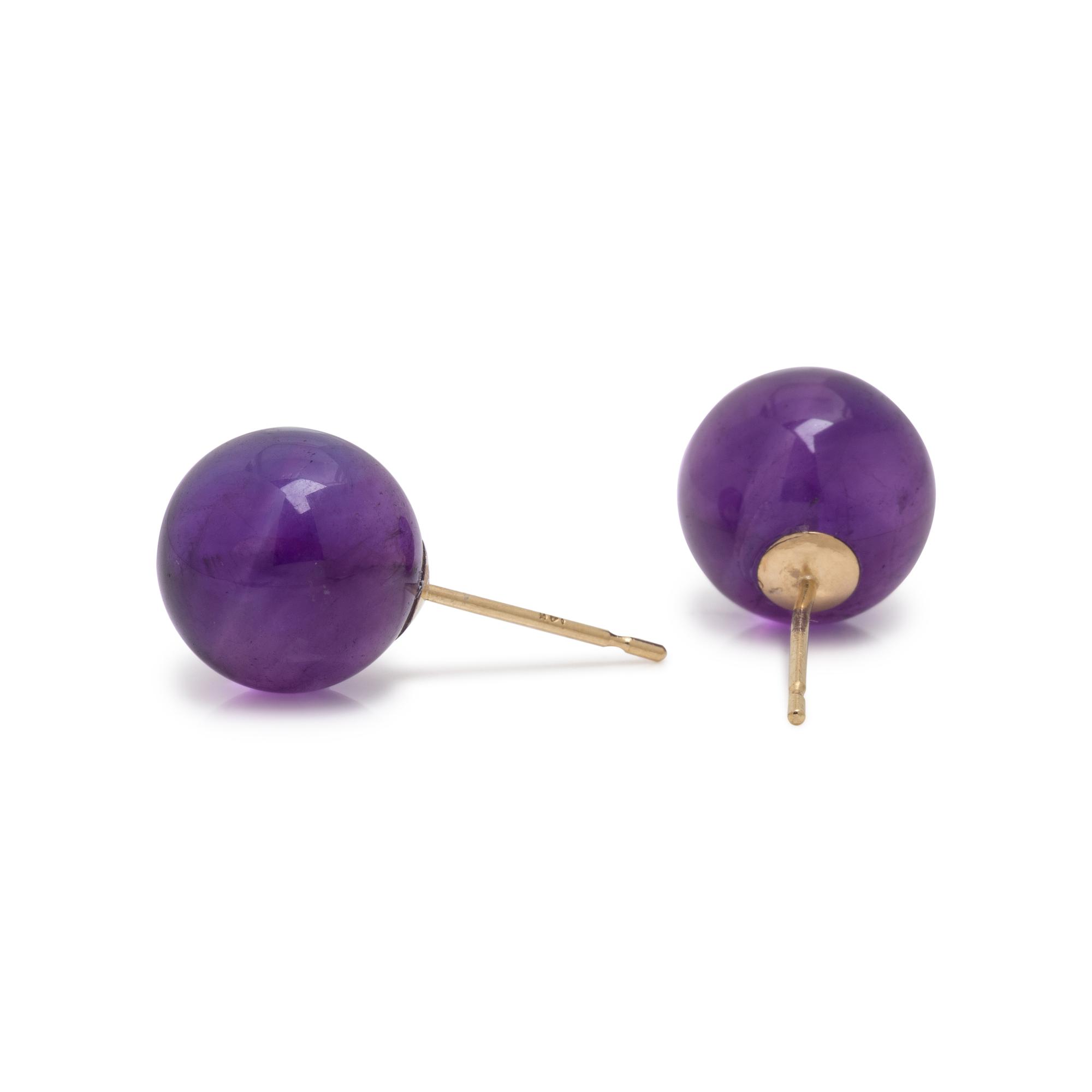 COLLECTION OF YELLOW GOLD AND AMETHYST JEWELRY