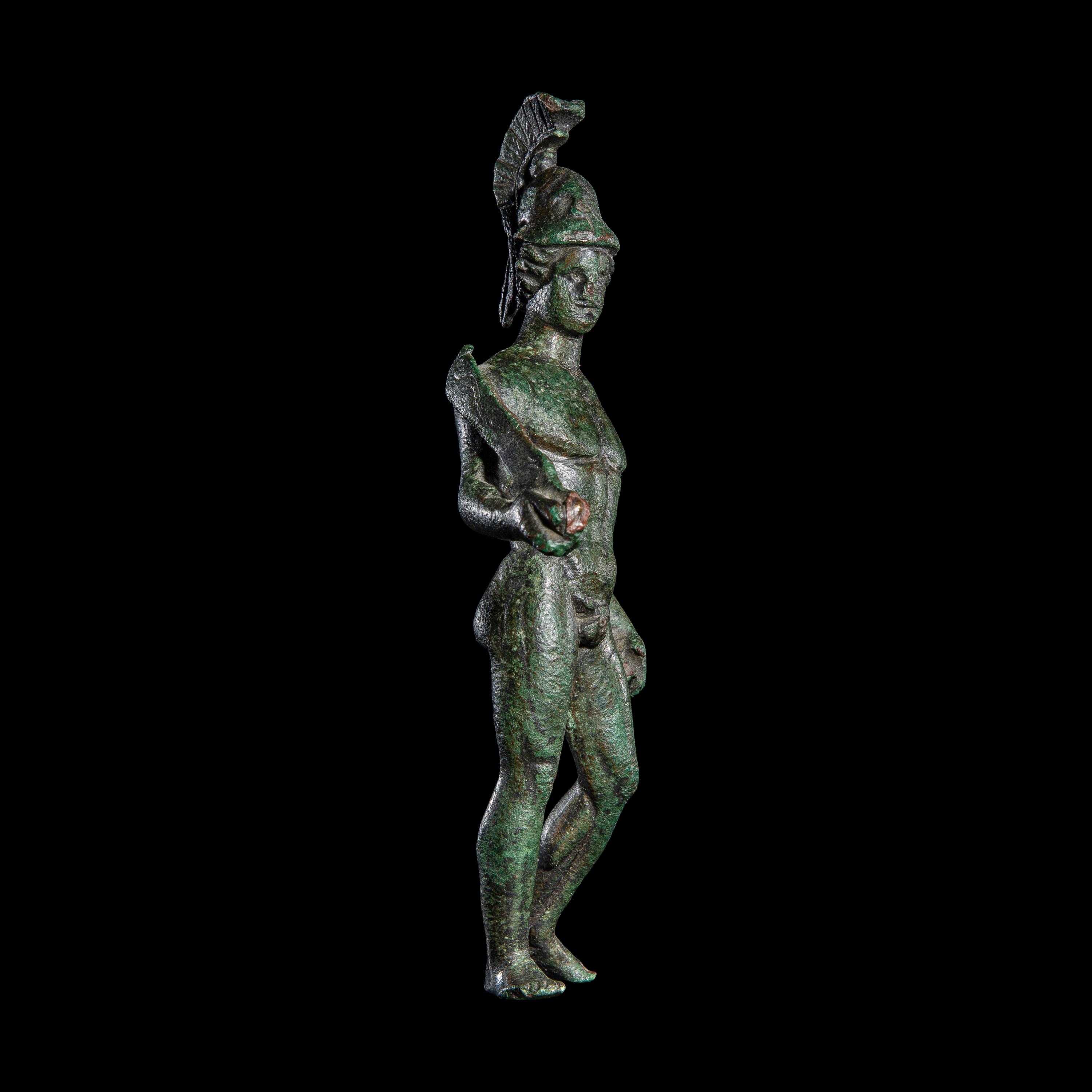 A Roman Bronze Mars Holding a Parazonium