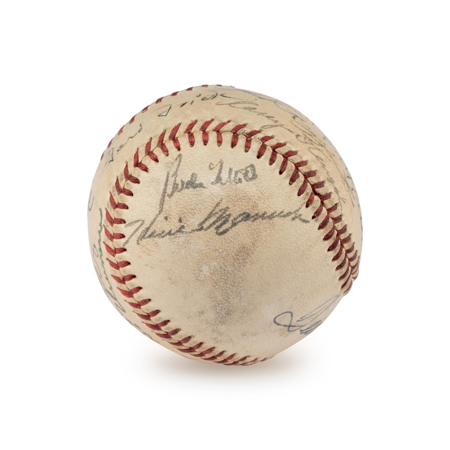 A Hall of Fame Multi Signed Autograph Baseball Including Ted Williams and Connie Mack