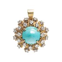 TURQUOISE AND DIAMOND PENDANT