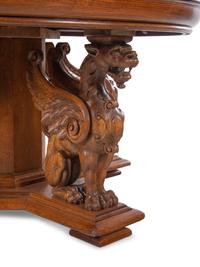 A German Carved Oak Dining Table