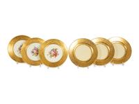 Two Sets of Continental Gilt-Decorated Porcelain Plates
