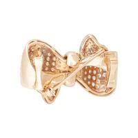 YELLOW GOLD AND DIAMOND RIBBON ENHANCER/BROOCH