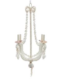 A Grotto Style Shell-Encrusted Four-Light Chandelier