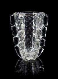 A Mid Century Italian Glass Vase Height 13 3/4 inches