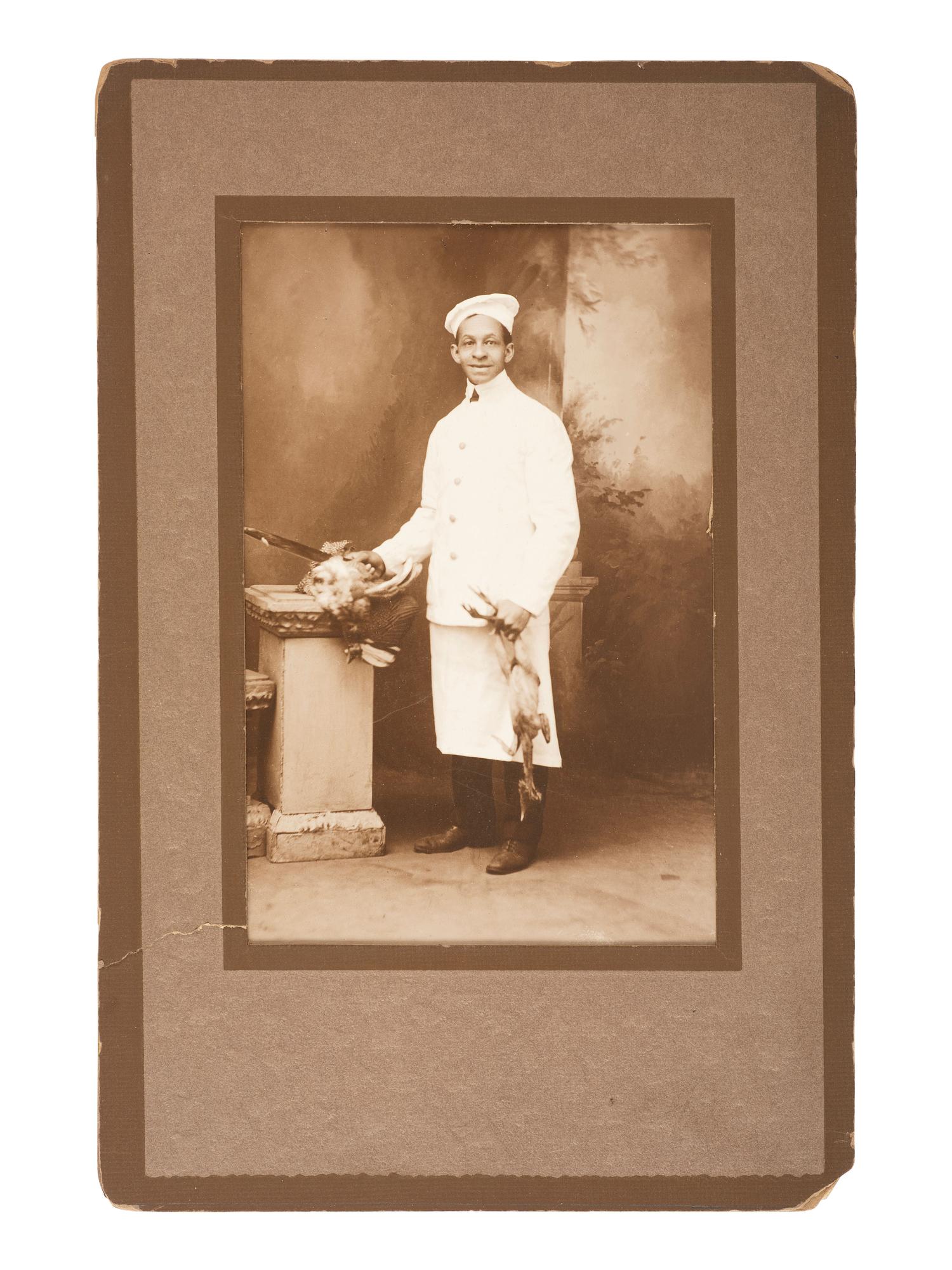 [AFRICAN AMERICANA]. 4 occupational photographs ft. African American subjects wearing uniforms.