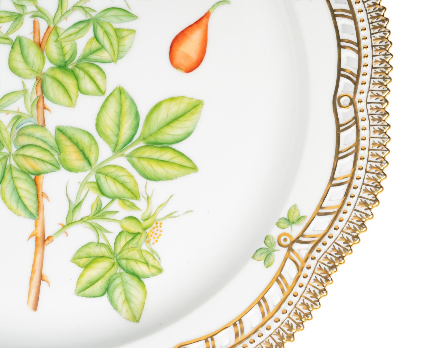 Three Royal Copenhagen Flora Danica Porcelain Serving Articles