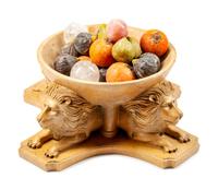 A Large Italian Marble Bowl with Hardstone Fruits