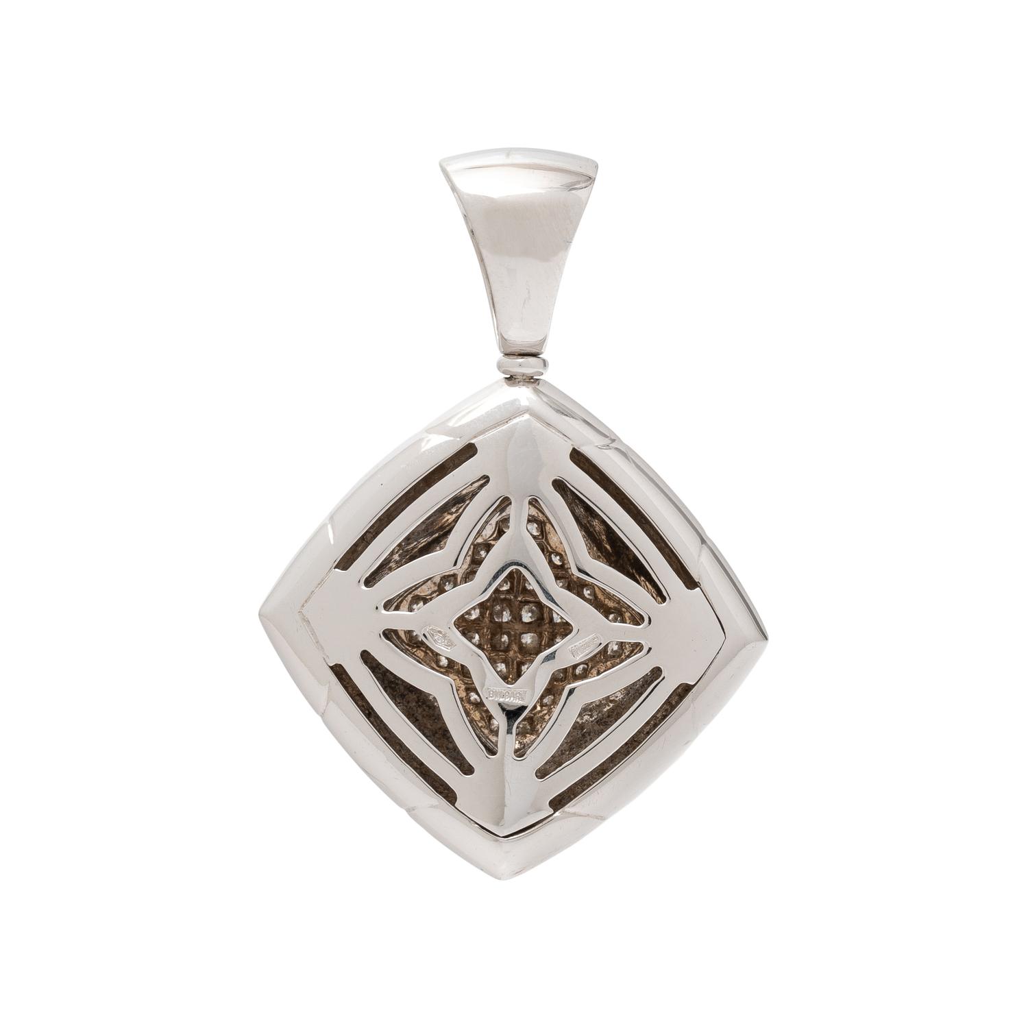 BULGARI, DIAMOND AND WHITE GOLD 'PIRAMIDE' PENDANT