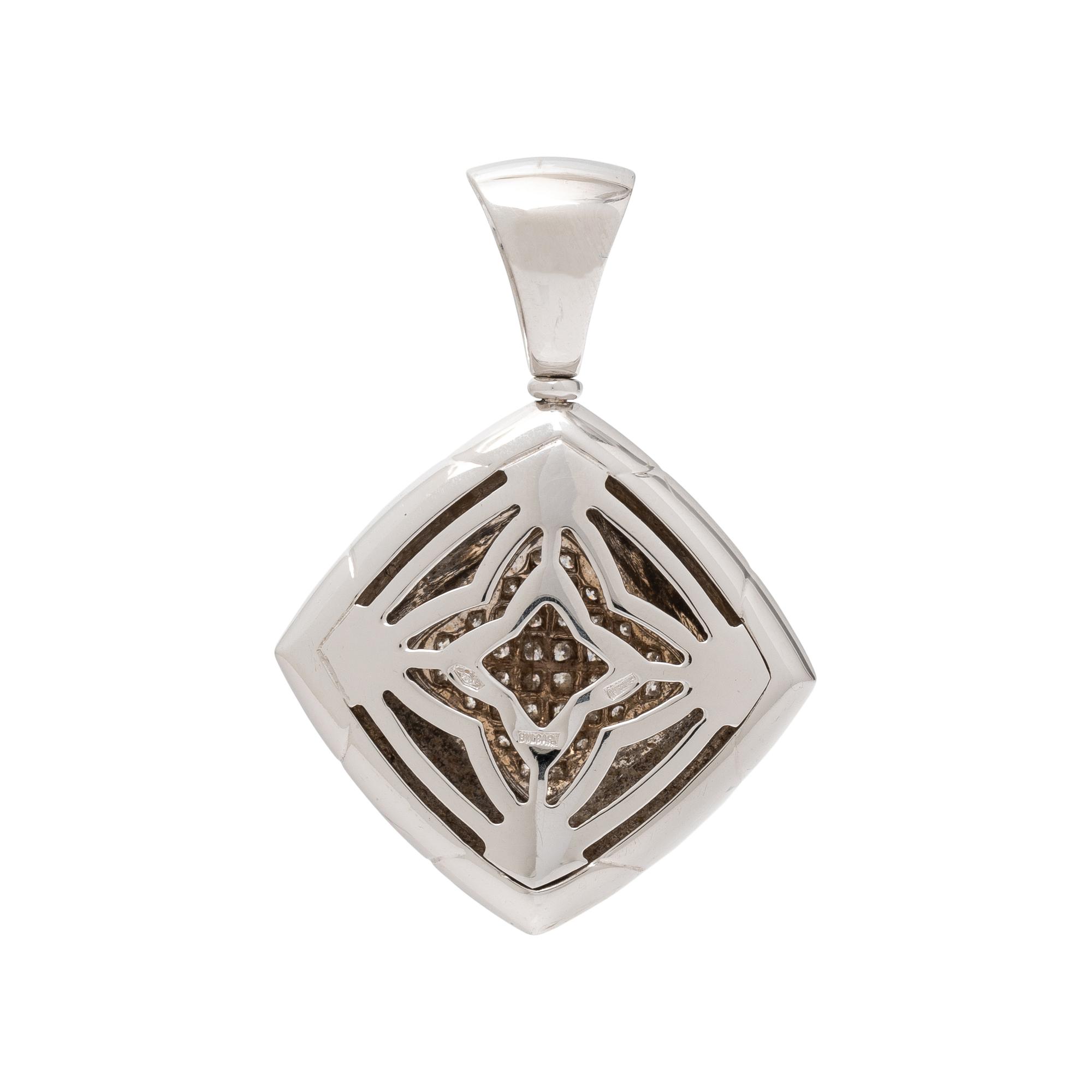 BULGARI, DIAMOND AND WHITE GOLD 'PIRAMIDE' PENDANT