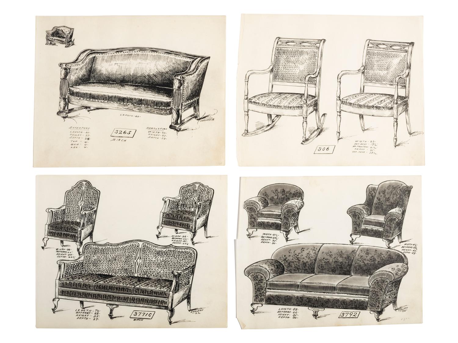 Portfolio of Parlor Furniture Drawings 1914-1923