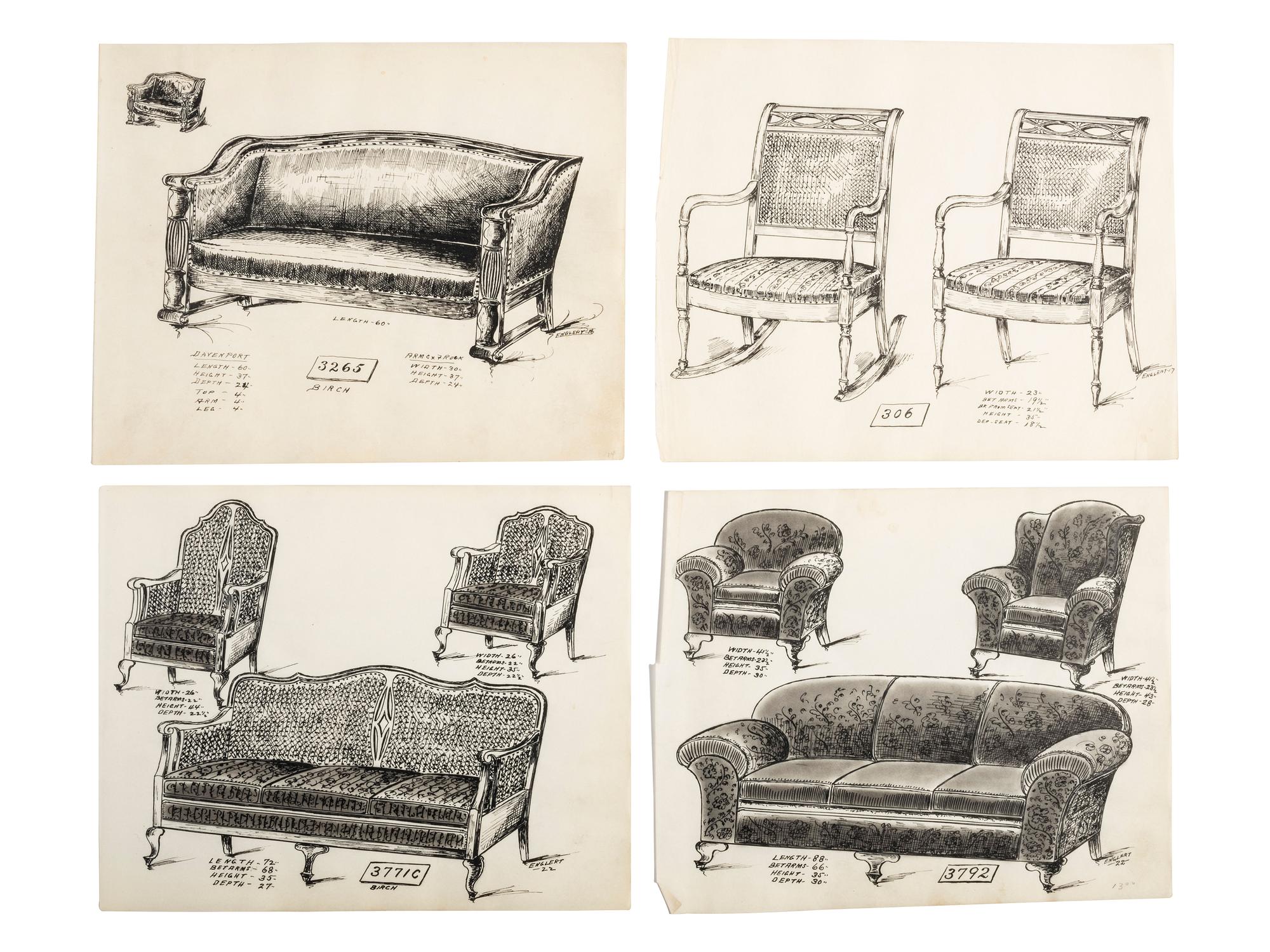 Portfolio of Parlor Furniture Drawings 1914-1923