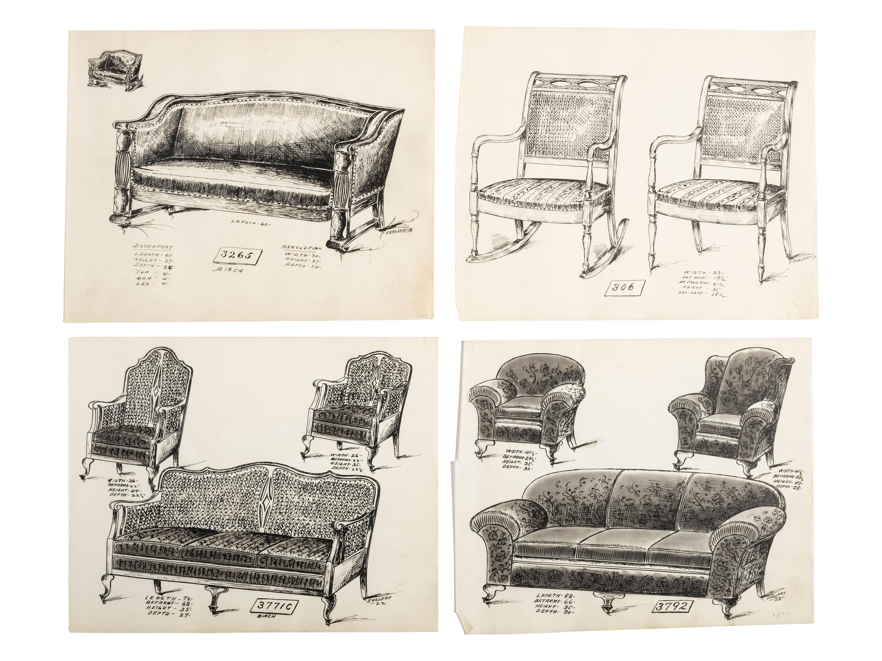 Portfolio of Parlor Furniture Drawings 1914-1923