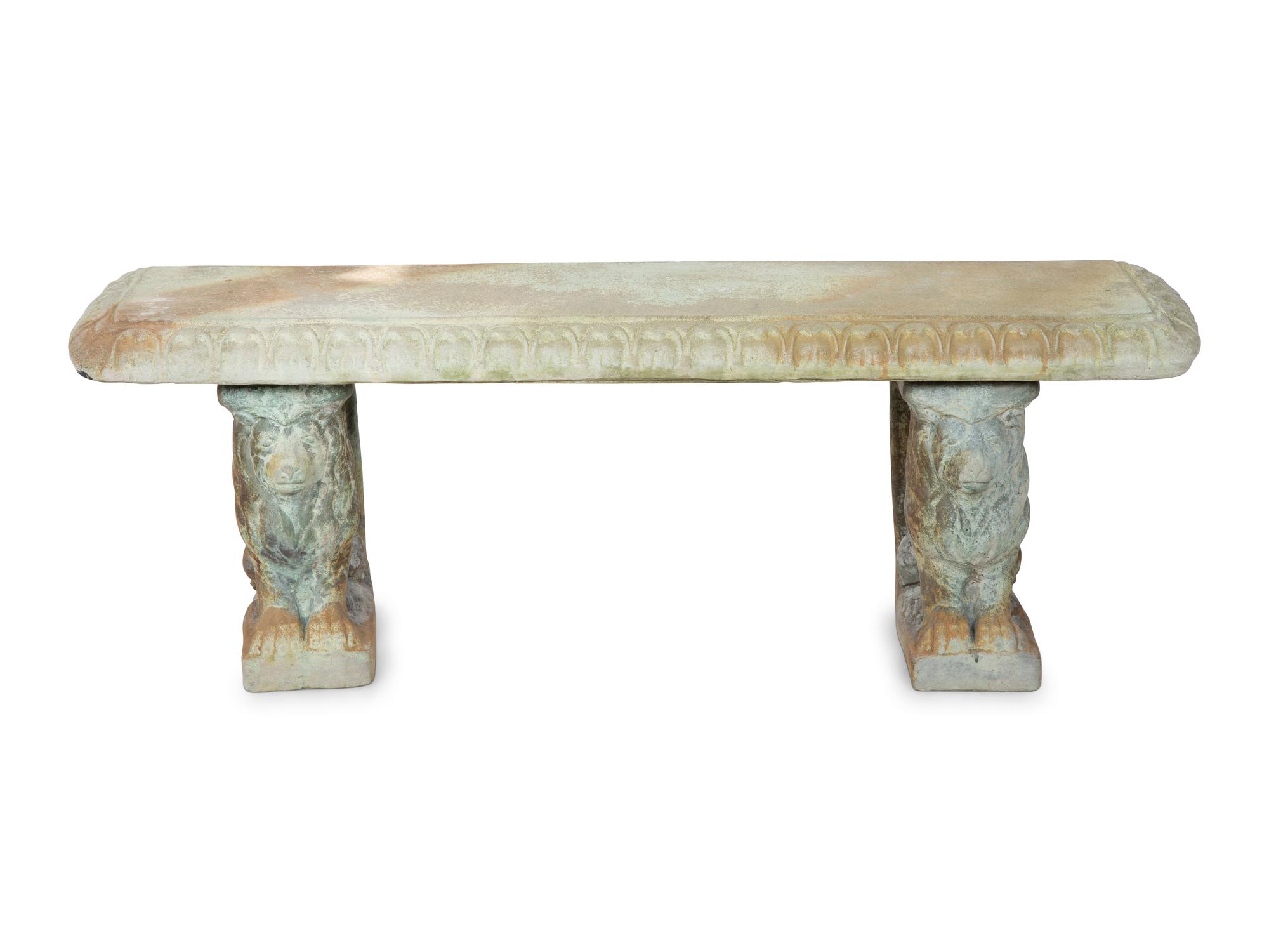Four Cast Stone Gargoyle Form Benches — 20TH CENTURY