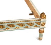 A Louis XVI Style Painted and Parcel Gilt Full-Size Bed