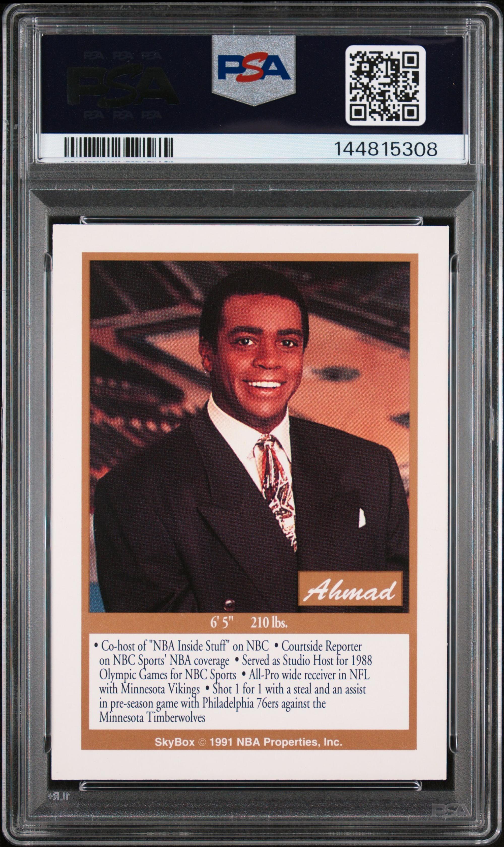 An Uncommon 1990 Skybox Ahmad Rashad Broadcaster Card (PSA 7 NM)