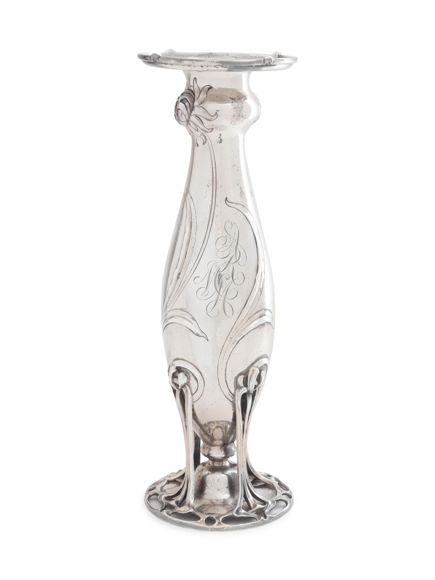 An American Art Nouveau Silver Vase