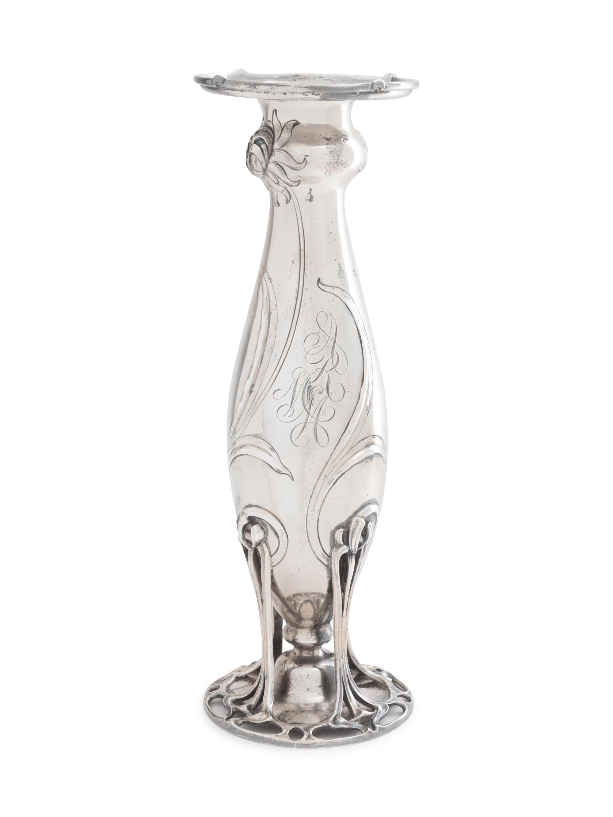 An American Art Nouveau Silver Vase