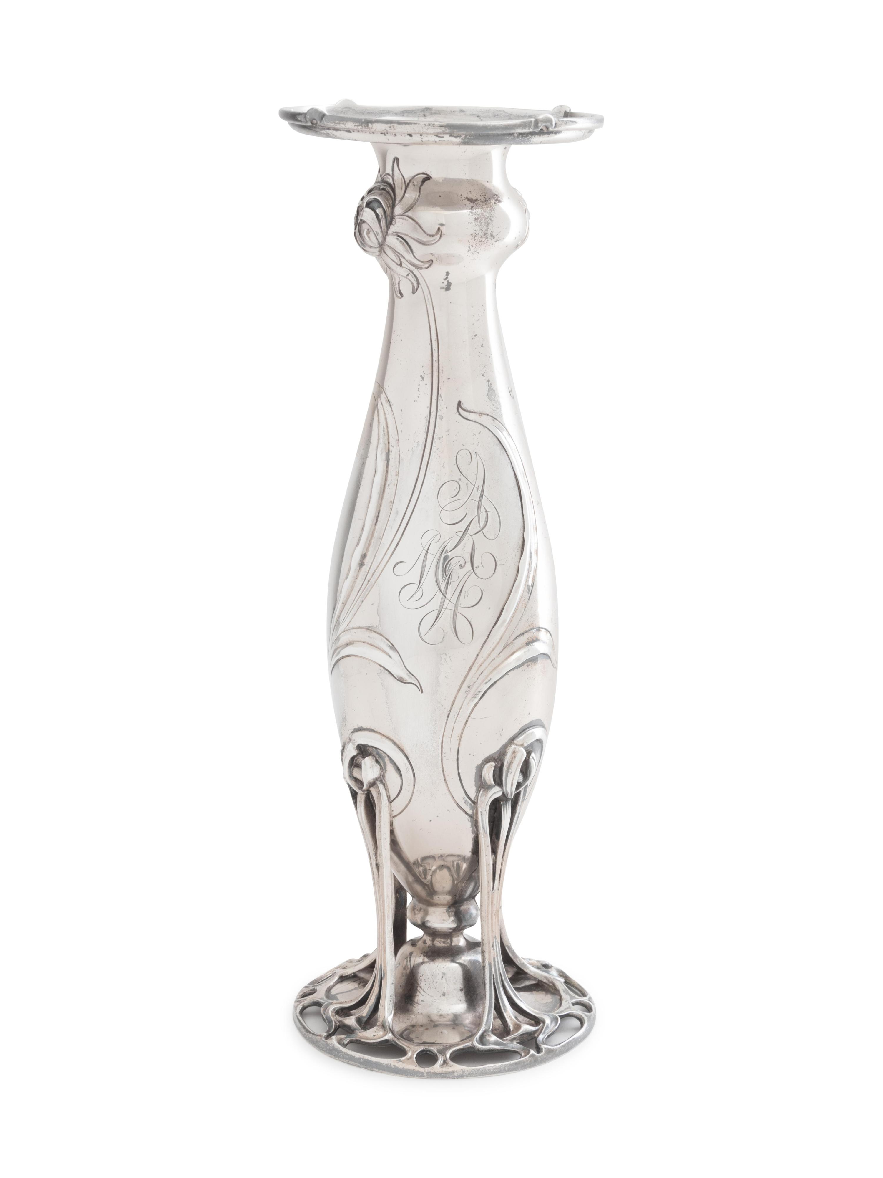 An American Art Nouveau Silver Vase