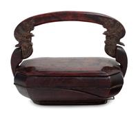 A Chinese Carved and Parcel Gilt Covered Box
