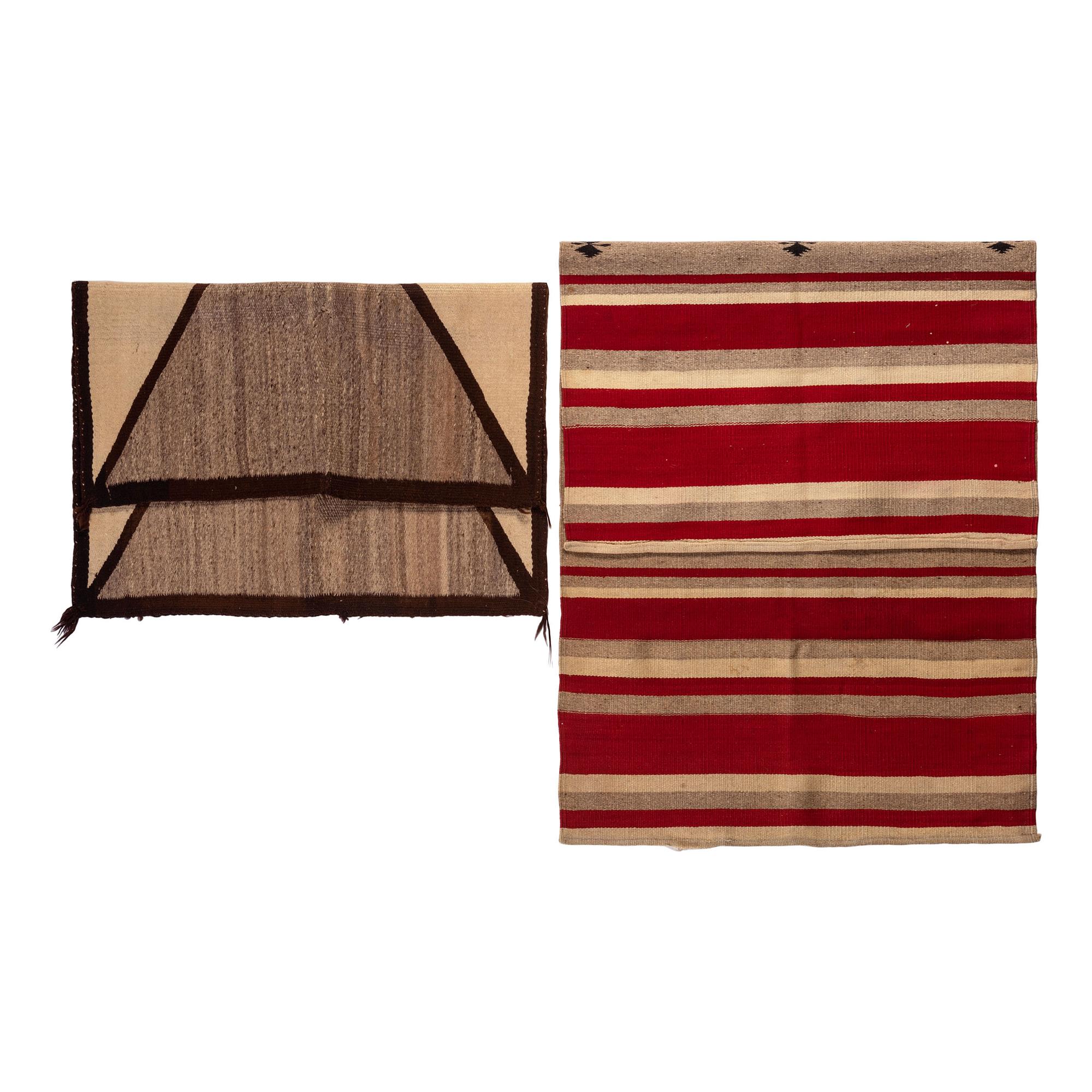 Navajo Single Saddle Blanket and Chimayo Rug
