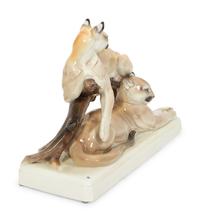 A Nymphemberg Porcelain Model of a Pair of Pumas