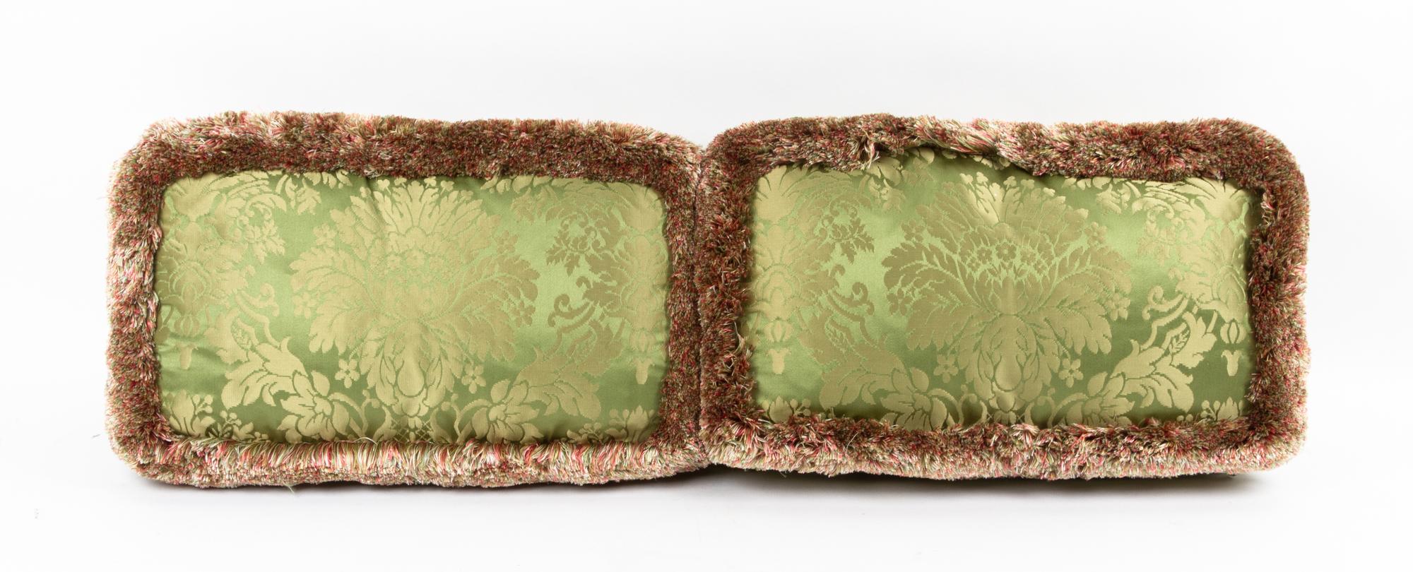 A Pair of Damask Pillows Height 17 x width 9 inches.