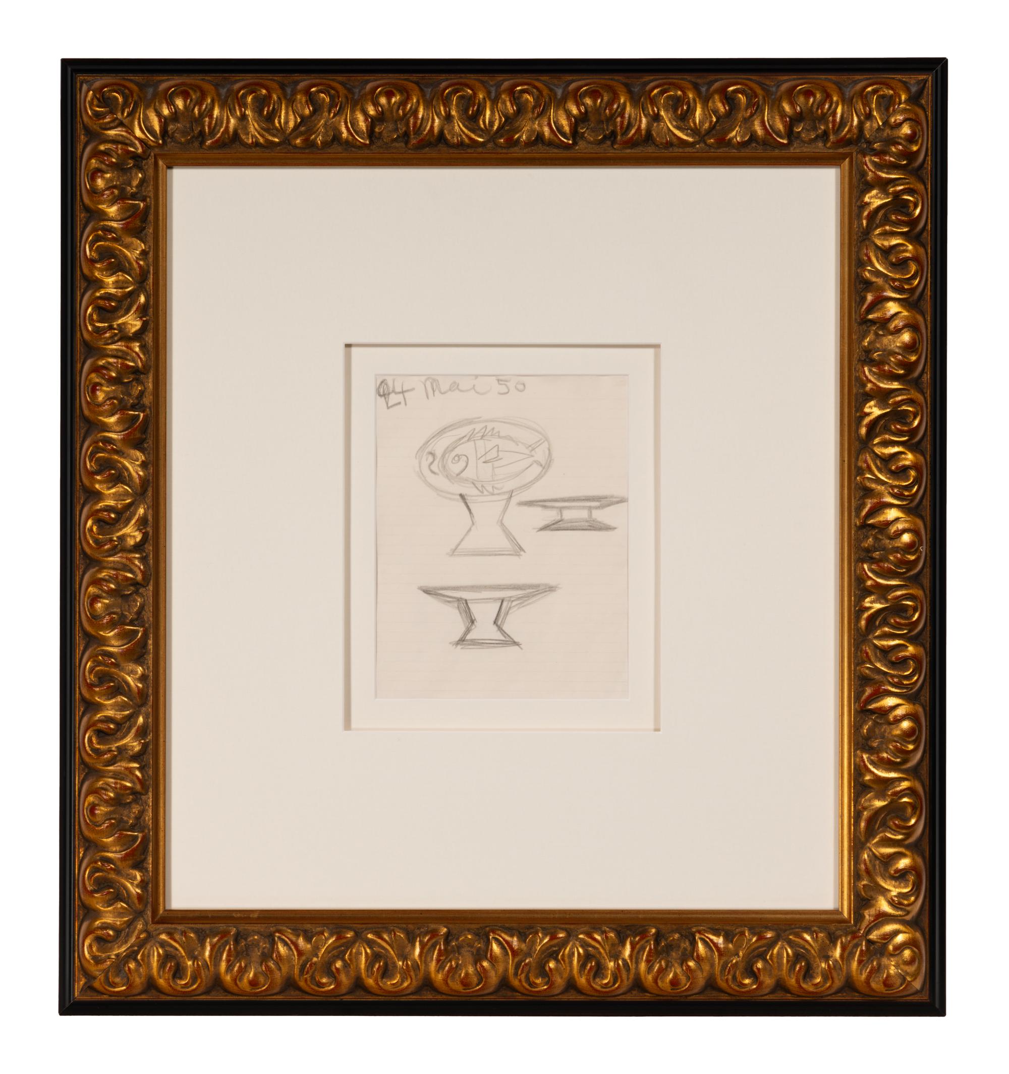 Etude pour Compotier avec Poisson ( Study for Fruit Dish with Fish ), May 24, 1950