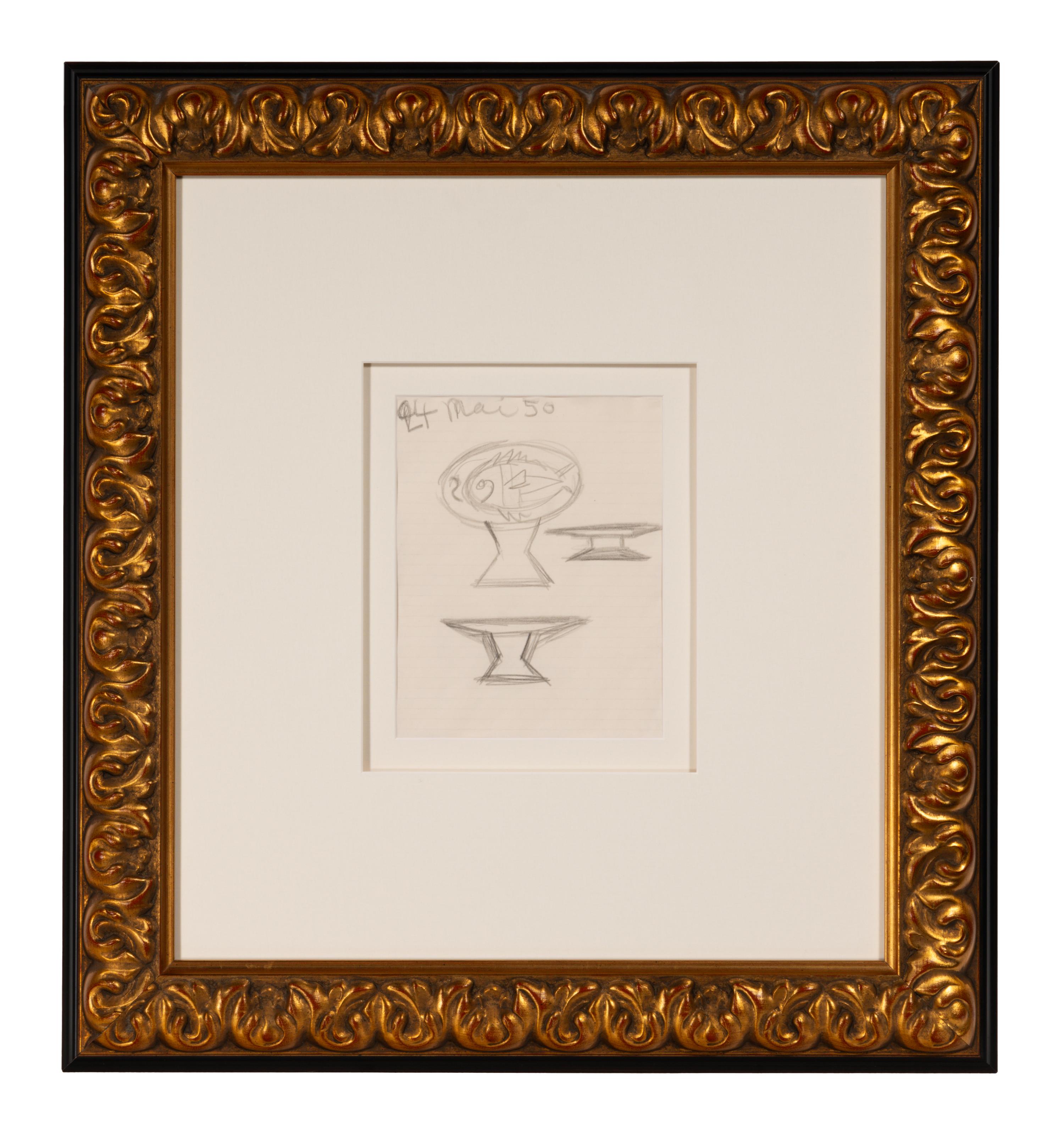 Etude pour Compotier avec Poisson ( Study for Fruit Dish with Fish ), May 24, 1950