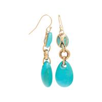 TURQUOISE AND DIAMOND DROP EARRINGS