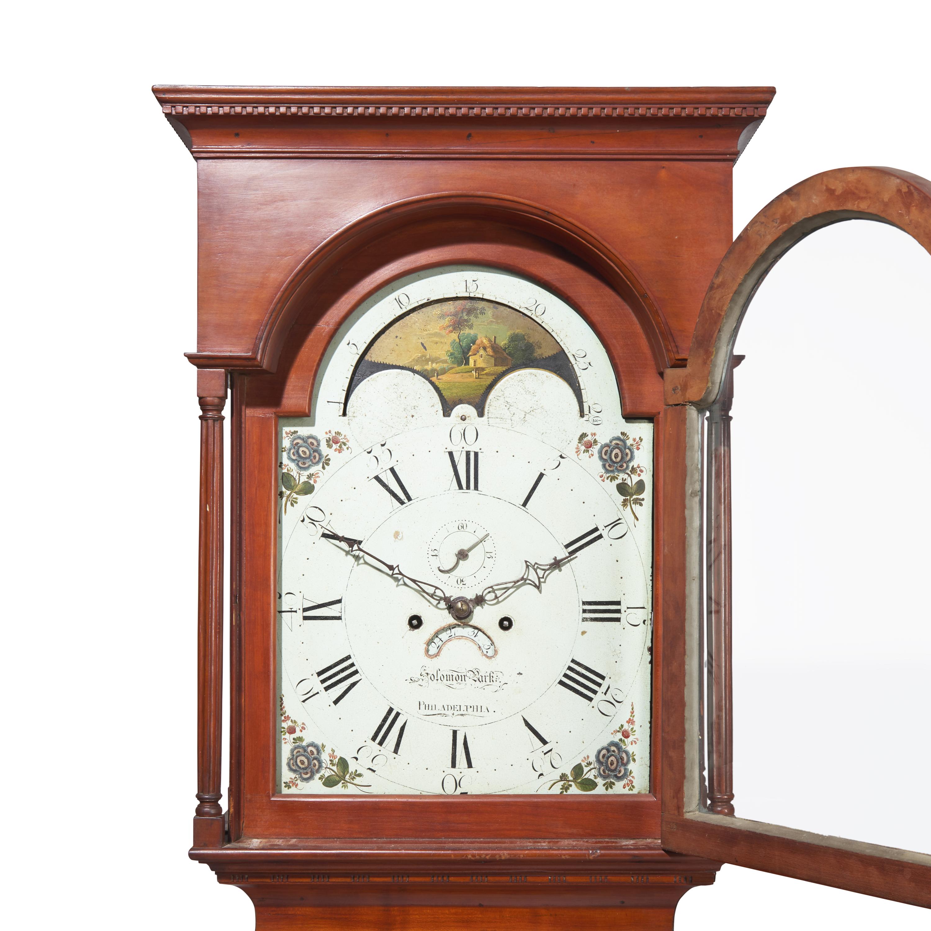 A Chippendale Cherry Tall Case Clock