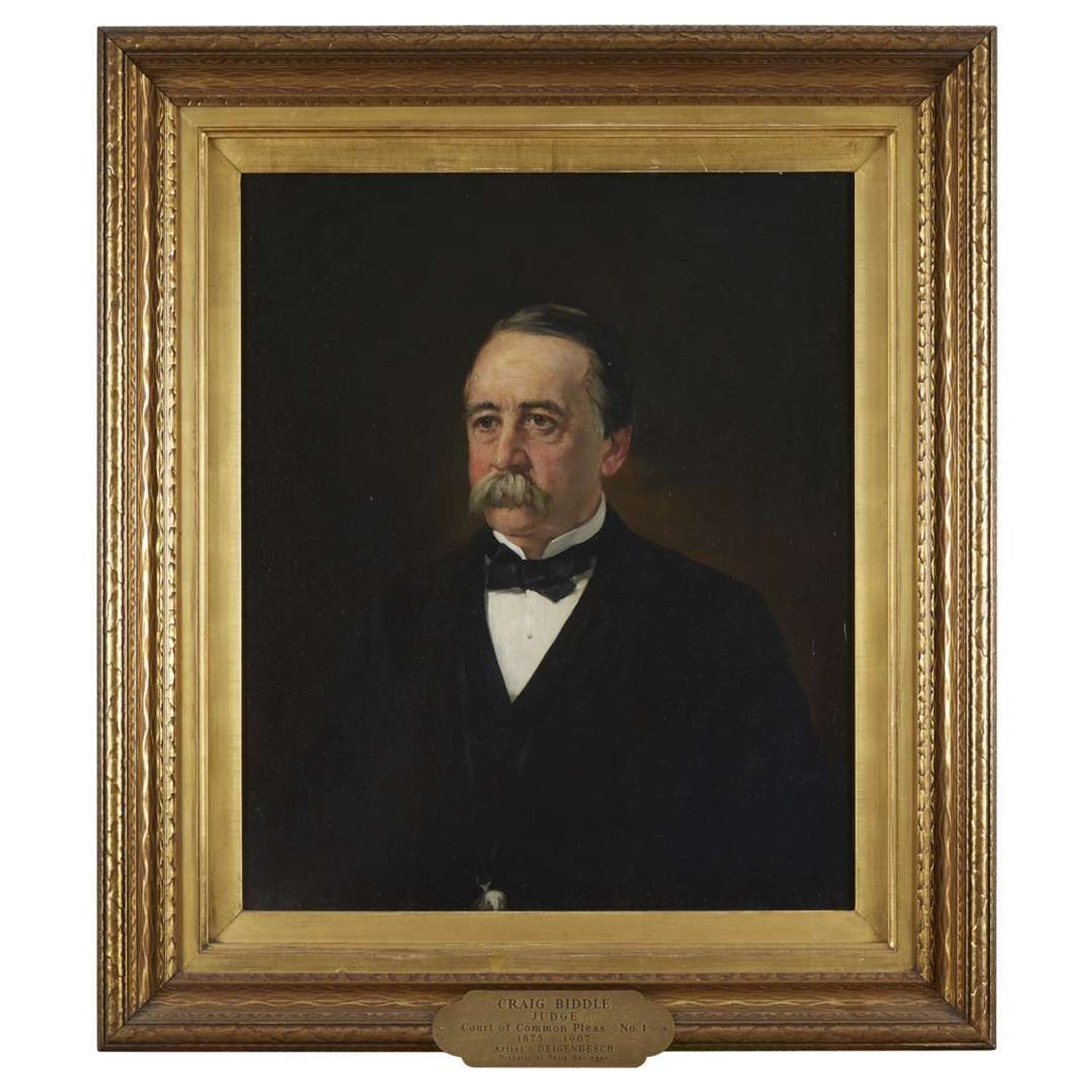 Herman Frederick Deigendeschi (1858-1921) Portrait of Craig Biddle (1823-1910)