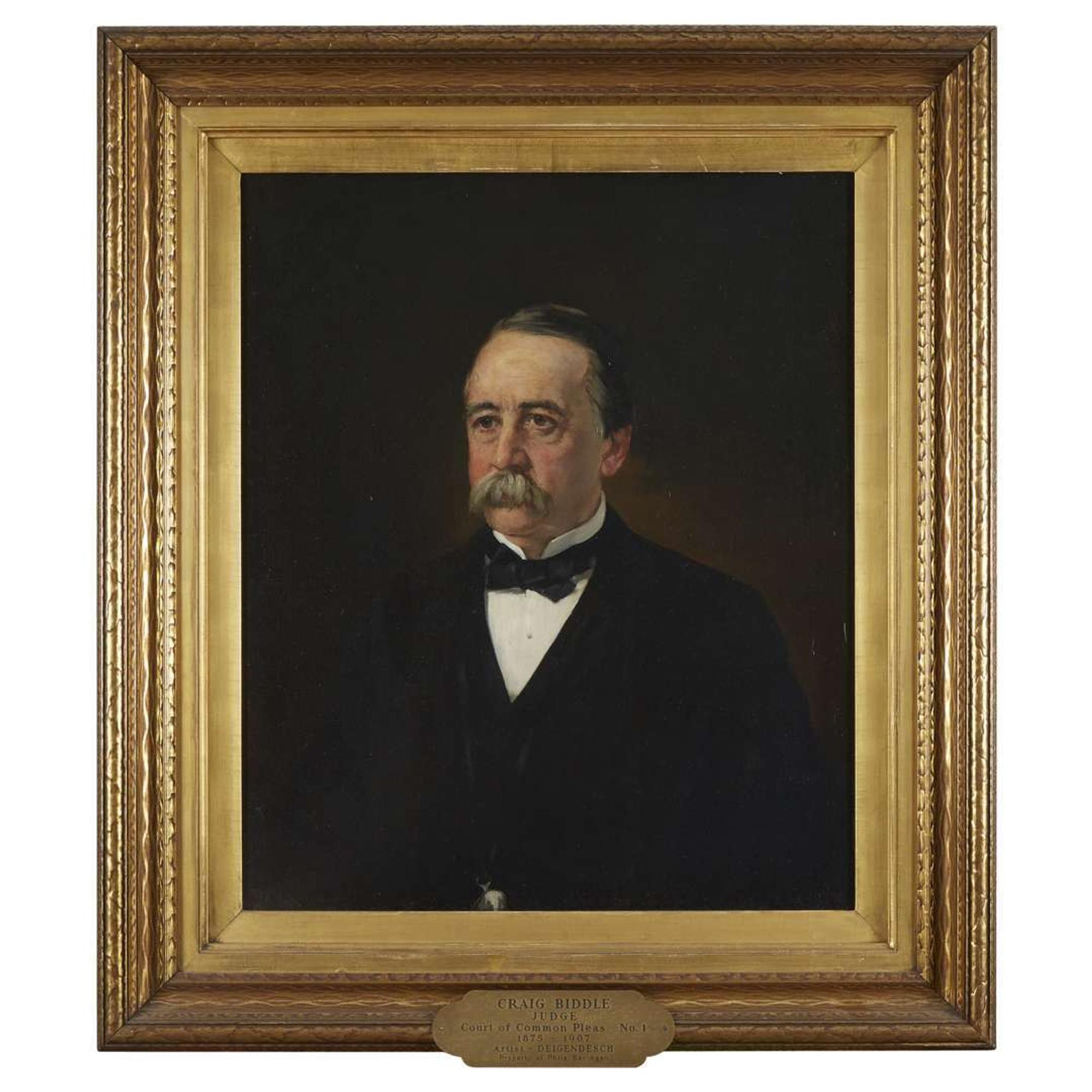 Herman Frederick Deigendeschi (1858-1921) Portrait of Craig Biddle (1823-1910)