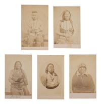 SOULE, William S. (1836-1908). A group of 5 CDVs of Kiowa subjects. Fort Sill, Indian Territory. Ca late 1860s.